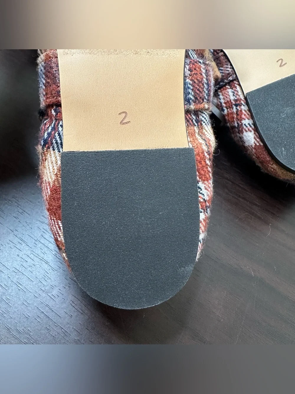 Sam Edelman Plaid Bow Mary Jane Felicity Slip-On Flat Round Toe Shoes Girl 2 New
